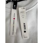 Aqua Kerri Rosenthal White Crew Neck Pullover Sweatshirt Womens Photo 6