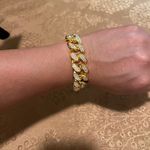 Boutique Chunky Gold Tone Rhinestone Bling Bracelet Photo 0