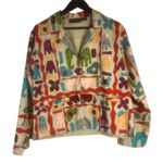 VTG New Identity Women's Jacket Size M Colorful Appliqué Cotton Boho India Size M Photo 0