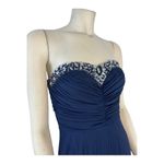 B Darlin B. Darlin Navy Blue Strapless Maxi Jewel design prom dress size 3-4 Photo 5