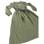 Gap Crinkle Gauze Tie-Waist Midi Dress Desert Cactus Green Size Medium Photo 9