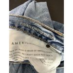 American Eagle AEO Jeans Women 14 X-LONG Blue Denim Hi-Rise Girlfriend Button Photo 6