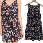 Rebecca Taylor Fit & Flare Dress Silk Sheer Navy Floral Print Sleeveless Women 8 Photo 1