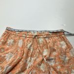 World Market Peach Green Floral Print Pajama Pants‎ Womens Size Small Pull On Orange Photo 4