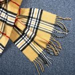 V. Fraas Cashmink Plaid Scarf Beige German Made Unisex Classic Staple Wardrobe Photo 2