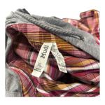Mudd  Pink Plaid Button Down With Hoodie Size XL Photo 2