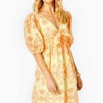 Lilly Pulitzer  2 Sarafina Eyelet Yellow and Orange Patterned Babydoll Dress Photo 0