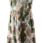 BeachLunchLounge  Tropical Leaf Print Dress Braided Shoulder Button Down Size S Photo 0