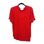kim rogers  Red Polka Dot Button Blouse 1X Flowy Romantic Cottagecore Photo 4