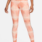 Nike  One Luxe Dri-Fit Mid-Rise Orange Tie Dye Training Leggings. Size XS… Photo 0