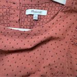 Madewell  Jacquard Puff Sleeve‎ Top Micro Cross Clove 10 Button Crop Boho Woven Photo 3