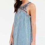 Urban Outfitters Outfitter Ecote Dreams Crochet Swing Dress Printed Striped Mini Cutout Photo 0