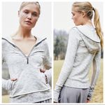 Free People  MOVEMENT Markle Mesh 1/2 Zip Hoodie, Heathered Gray Pink M Photo 1
