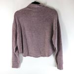 Socialite Womens Sweater Cropped Mock Neck Soft Knit Stretch Oversized Purple XS Photo 1