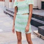 ZARA  Smocked Pastel Plaid Mini Skirt Size Small Photo 1