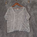 Eileen Fisher Linen Cotton Blend Chrochet Layer Short Sleeve Womens XL Photo 2