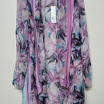 Soft Surroundings Rite To Spring Pink Floral Garden Topper Flowing Cardigan Med Photo 0