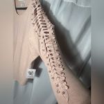 Siren Lily  Maternity Woman’s Sweater Soft Pink Open Sleeve Pearl Accent Size 2XL Photo 4