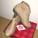 True Craft New 1” Heel Suede Feel Booties Natural Photo 0