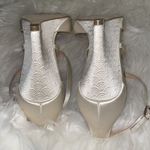 Badgley Mischka Cream Abigail Evening Wedge Sandals Photo 7