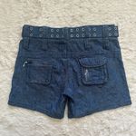 Johnny Was Zuma Denim Shorts Belted Cargo Embroidered 100% Lyocell Sz 8 Photo 1