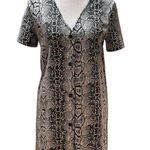 MNG Casual Brown & Off White Snakeskin Button Front V Photo 0