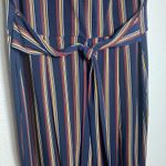 Est. 1946 Womens Jumpsuit Sleeveless Mixed Stripe Wide Leg Size XL Navy Blue Tie Waist Photo 2