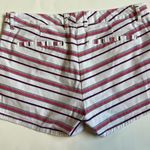 Wishful park  Women's Striped Jean Shorts - Red and Purple Photo 3