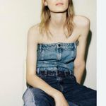 ZARA  denim bustier blue corset top BLOGGERS FAVORITE!!! size S NEW Photo 6