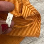 Ann Taylor 2 Tone Orange Striped Long Sleeve Button Down Women's Shirt Large Photo 10