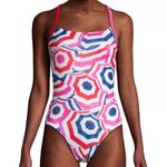 Lands' End Lands’ End One Piece X-Back Umbrella Print Swimsuit UPF 50 Plus Size 18W in EUC! Photo 11