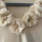 CAbi light yellow embellished flower v-neck raw hem top size XS Photo 3