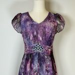 SunnyRight Flutter Sleeve Rhinestone Embellished Purple Dress Women’s Medium Pink Photo 1