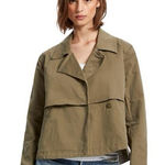 Michael Stars  Jodi Cropped Green Utility Jacket M Photo 0
