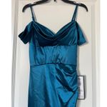 B Darlin NEW Off the shouolder Corset Wrap Side Slit Long Dress Gown Holiday Photo 4