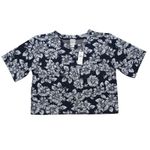 Anthropologie NWT Maeve Top Medium Black Floral Pullover Short Sleeve Sweater Photo 2