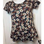 LuLaRoe NWT  Classic T XS Blue White Red Floral Short Sleeve Stretch Photo 0