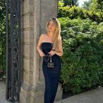 ZARA Strapless Denim Maxi Dress Blue Women’s Medium Bodycon Zipper Slit Hem Photo 1