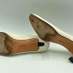 Salvatore Ferragamo Vintage 90s kitten Heels gold ring IVORY dress shoes ITALY Photo 8