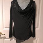 Karen Kane  Top Black Diamond Draped Tunic top S NWT Photo 0