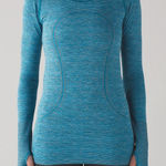 Lululemon Swiftly Tech Long Sleeve Crew Indian Ocean / Black size 8 Photo 0