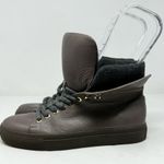 M. Gemi Leather High Top Sneakers Taupe Size 37 Photo 4