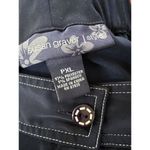 Susan Graver Regular Lux Knit Pull-On Wide-Leg Pants Button Zip Fly Blue PXL Photo 2