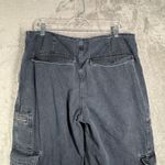 Madewell Low Slung Baggy Cargo Jeans Women 31 Washed Black Denim Hemp Blend Photo 4