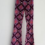 Free People Flare Street Velvet Flare Pants XS High Rise 70s Damask Boho Baroque Photo 0