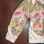 Cullinane Hand Knit Vtg 80s Sweater Floral Button Up VNeck 3d Women’s Sz MED Photo 3