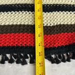 Amisu  Colorful Striped open Knit crochet Sweater tassels fall coverup S neutral Photo 10
