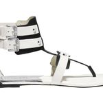 Michael Kors MICHAEL Nadine Flat T-Strap Gladiator Black White Sandals Size 6 Photo 1