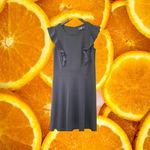 YATHOM Black Dress with Cute Front‎ Ruffle Size XL Photo 2