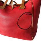 Dooney & Bourke Vintage Large Purse Red Pebbled Leather Tote Bag Adjustable Photo 5